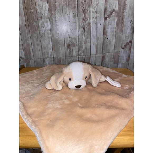 Carters 2018 Tan Puppy Dog Lovey Security Blanket Plush Baby Pacifier Holder - Picture 3 of 8